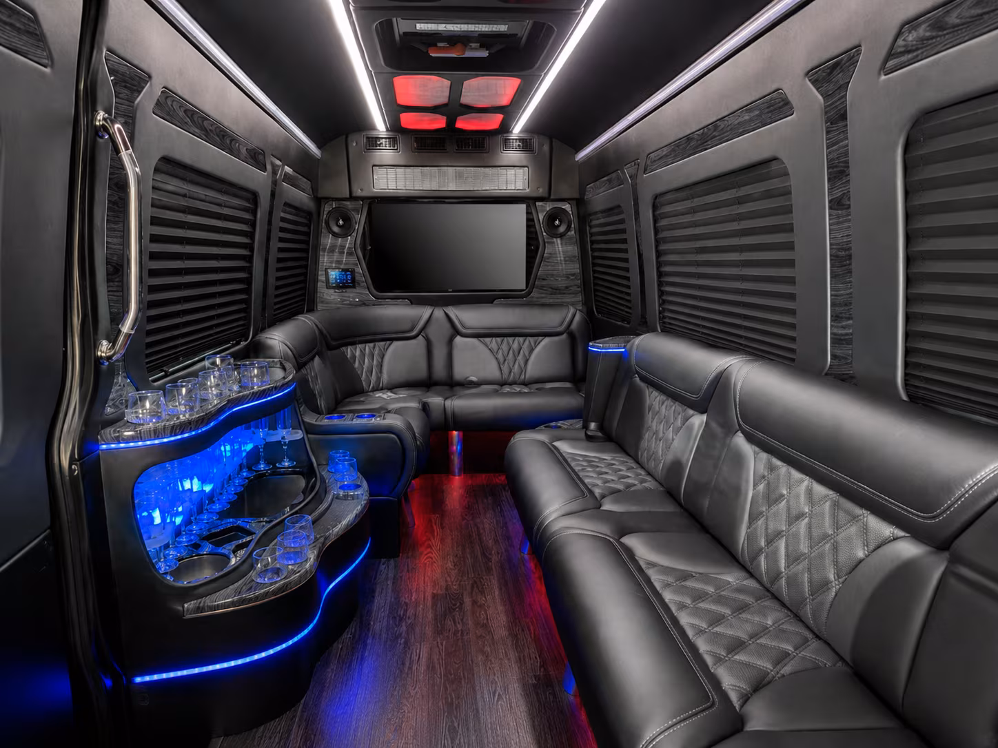 federal way 50 passenger party bus inside
